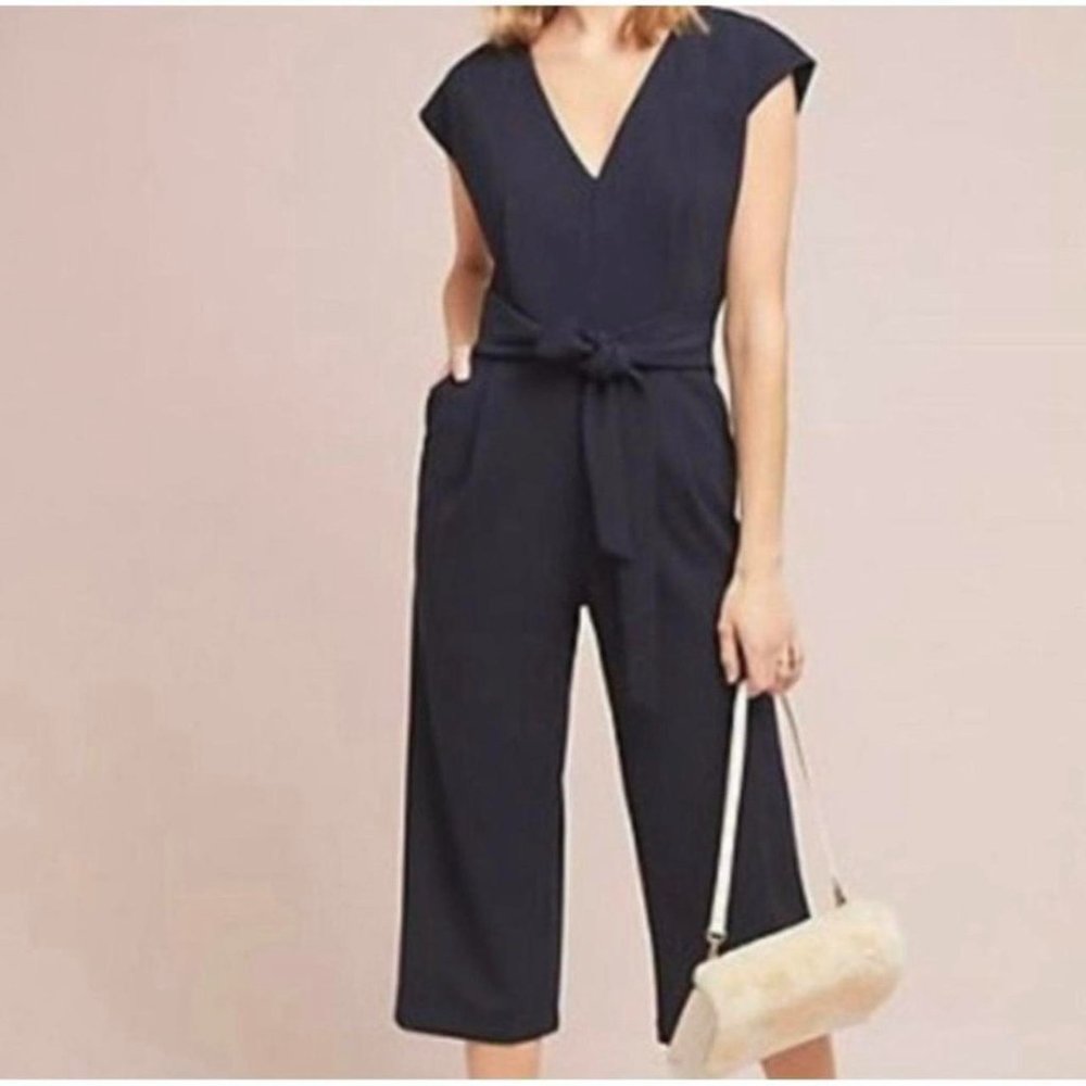 Ett Twa by Anthropologie Short-Sleeved Cropped Jumpsuit